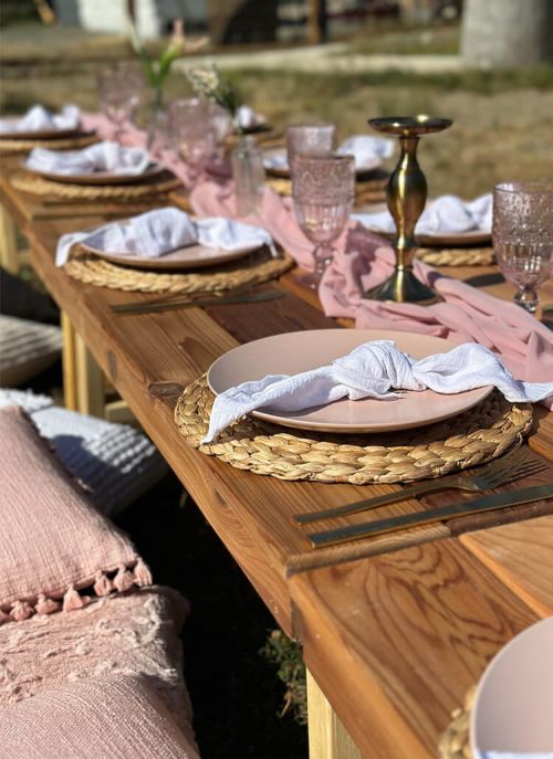 Timeless Party Rentals event photo tableware outside