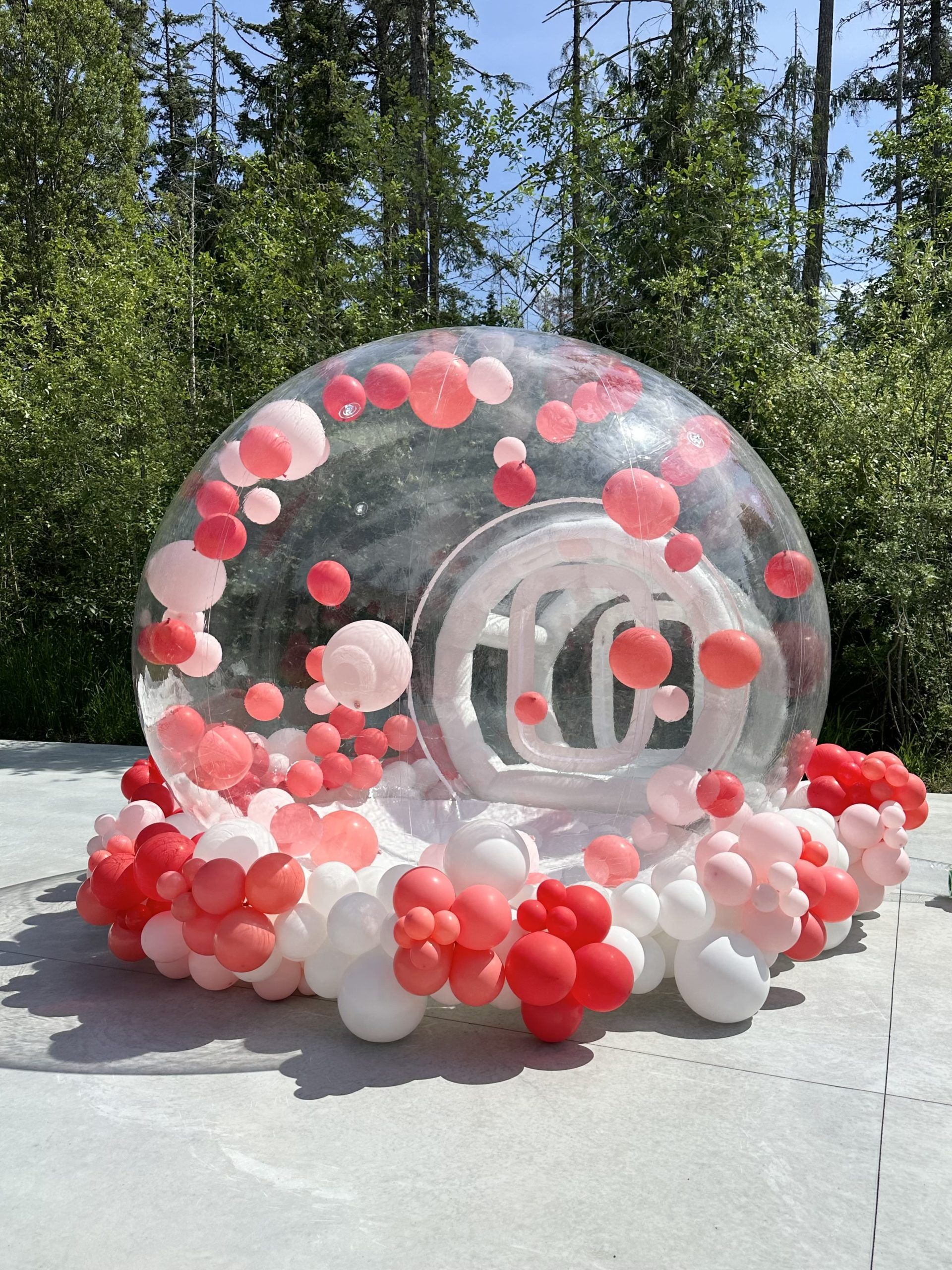 Strawberry bubble dome balloons rental