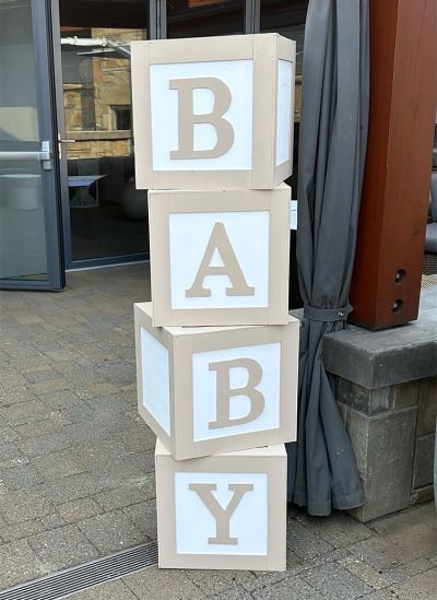 Timeless Party Rentals baby prop outside