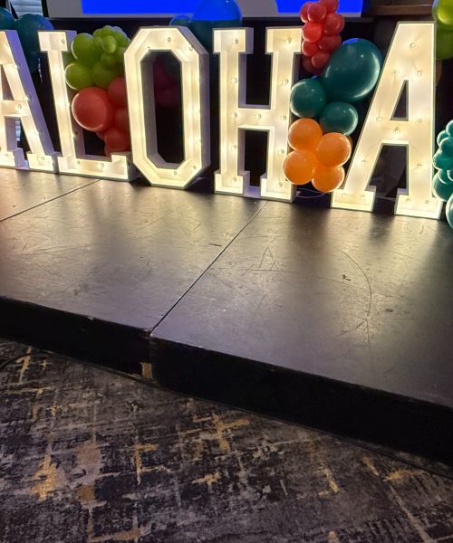 Marquee Letters Aloha Staff Party Rentals Parksville